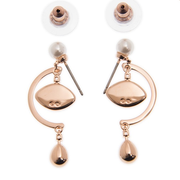 NWT SWAROVSKI EVIL EYE EARRING 5425860 ROSE GOLD PLATED with Blue & white stones - Picture 2 of 4